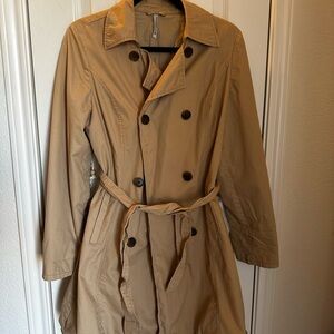 Old Navy Tan Double-Breasted Trench Coat